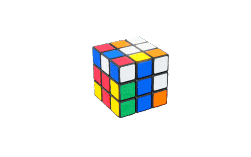 Animated rotating Rubik's cube